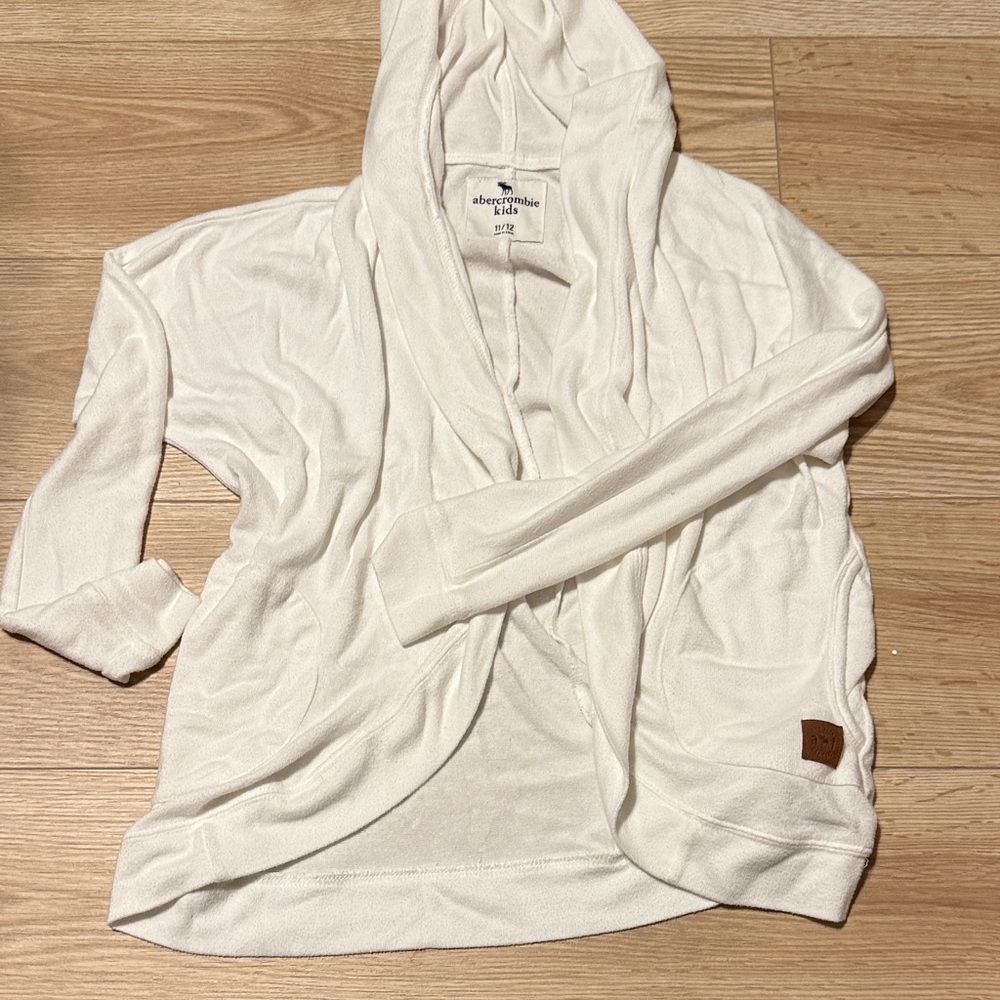 Abercrombie Kids White Hooded open cardigan